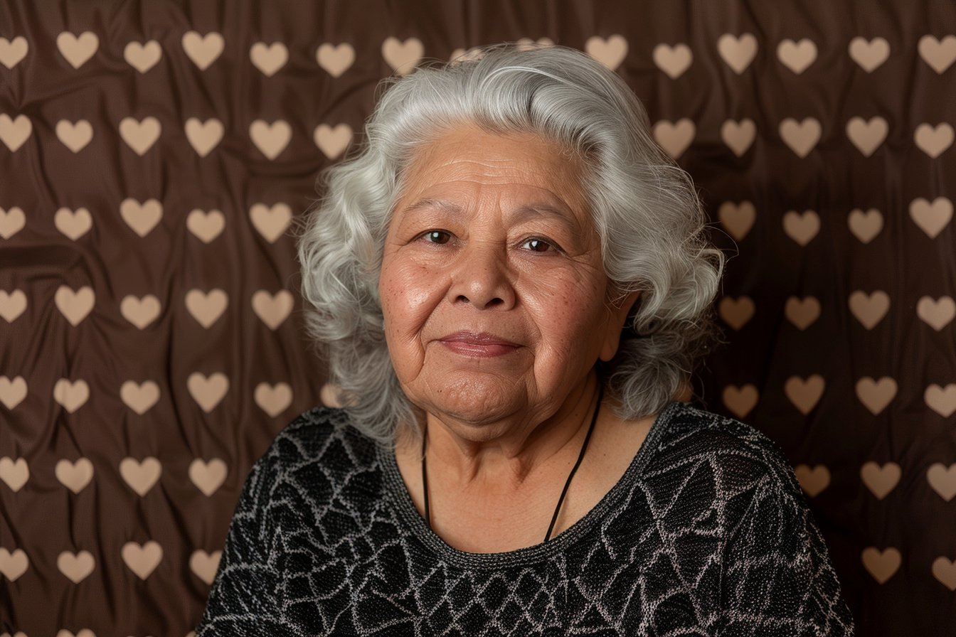 Image gratuite Grand-mère hispanique fière fête des grands-mères fond marron 2