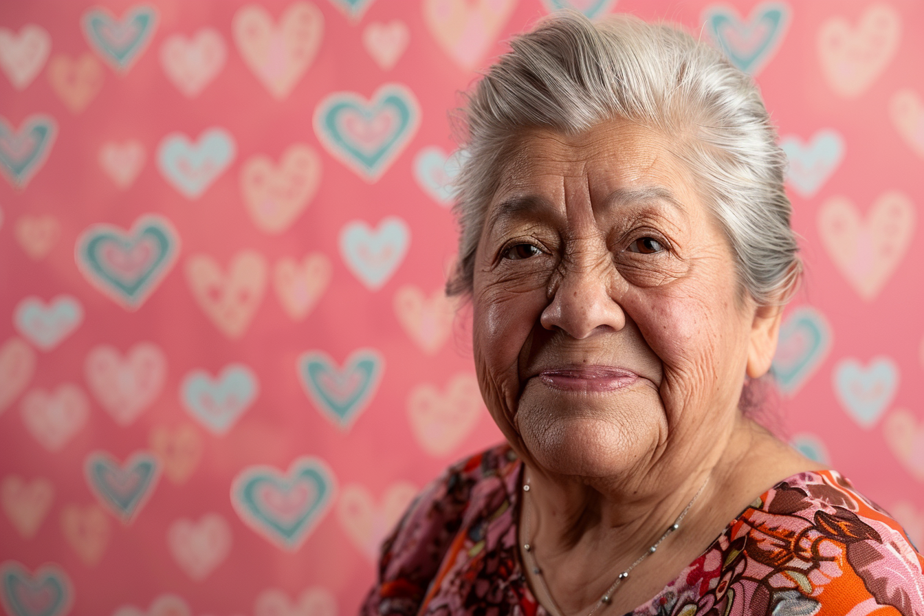 Image gratuite Grand-mère hispanique souriante fête des grands-mères fond rose 4