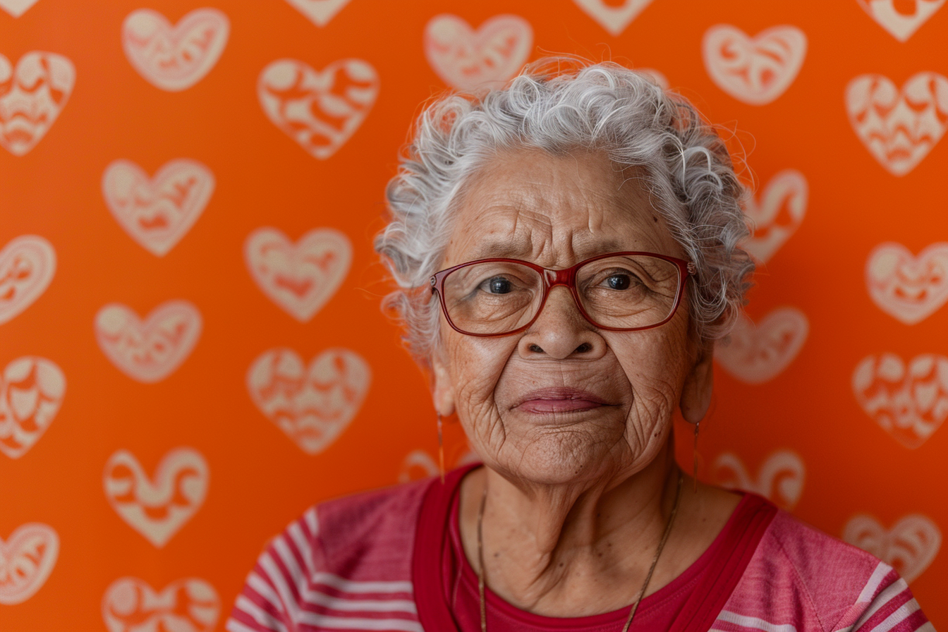 Image gratuite Grand-mère latino fière fête des grands-mères fond orange 2