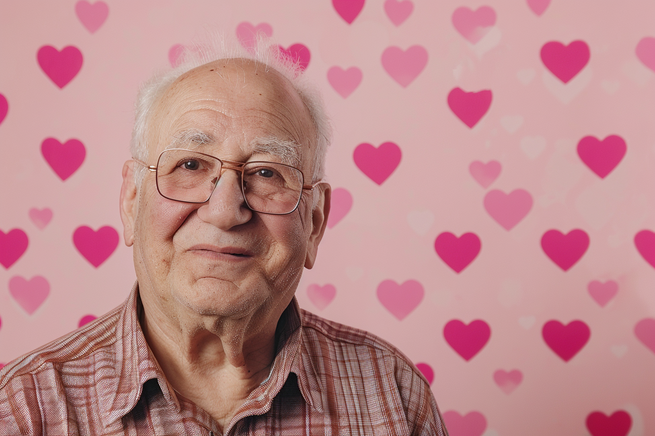 Image gratuite Grand-père arabe satisfait fête des grands-pères fond rose 6