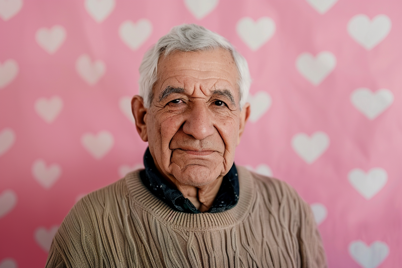 Image gratuite Grand-père arabe satisfait fête des grands-pères fond rose 7