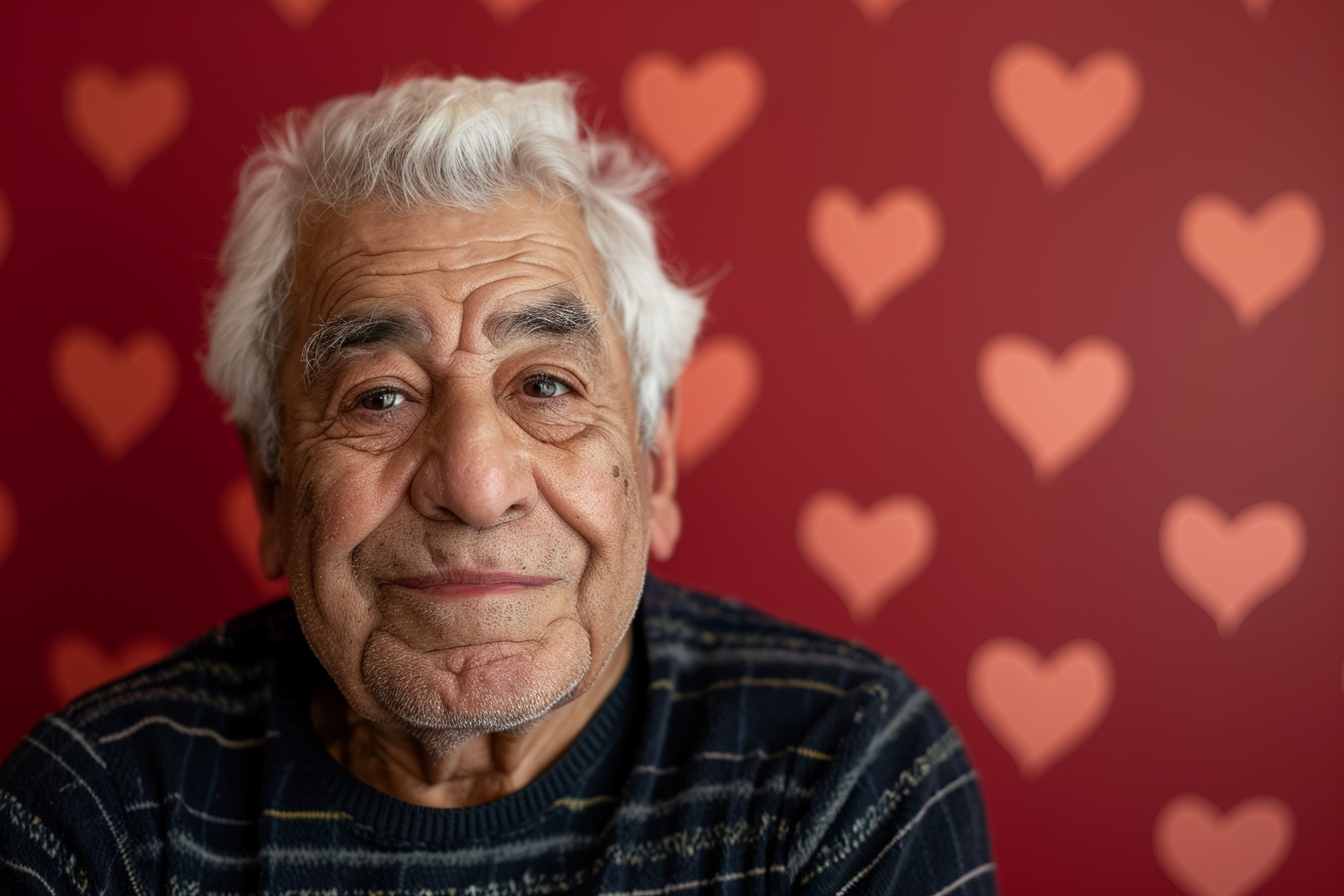 Image gratuite Grand-père arabe satisfait fête des grands-pères fond rouge 1