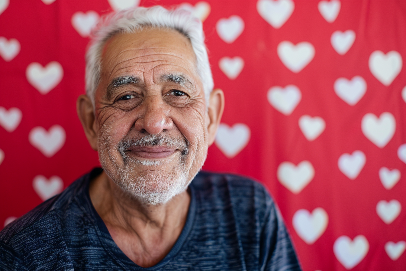 Image gratuite Grand-père arabe satisfait fête des grands-pères fond rouge 5