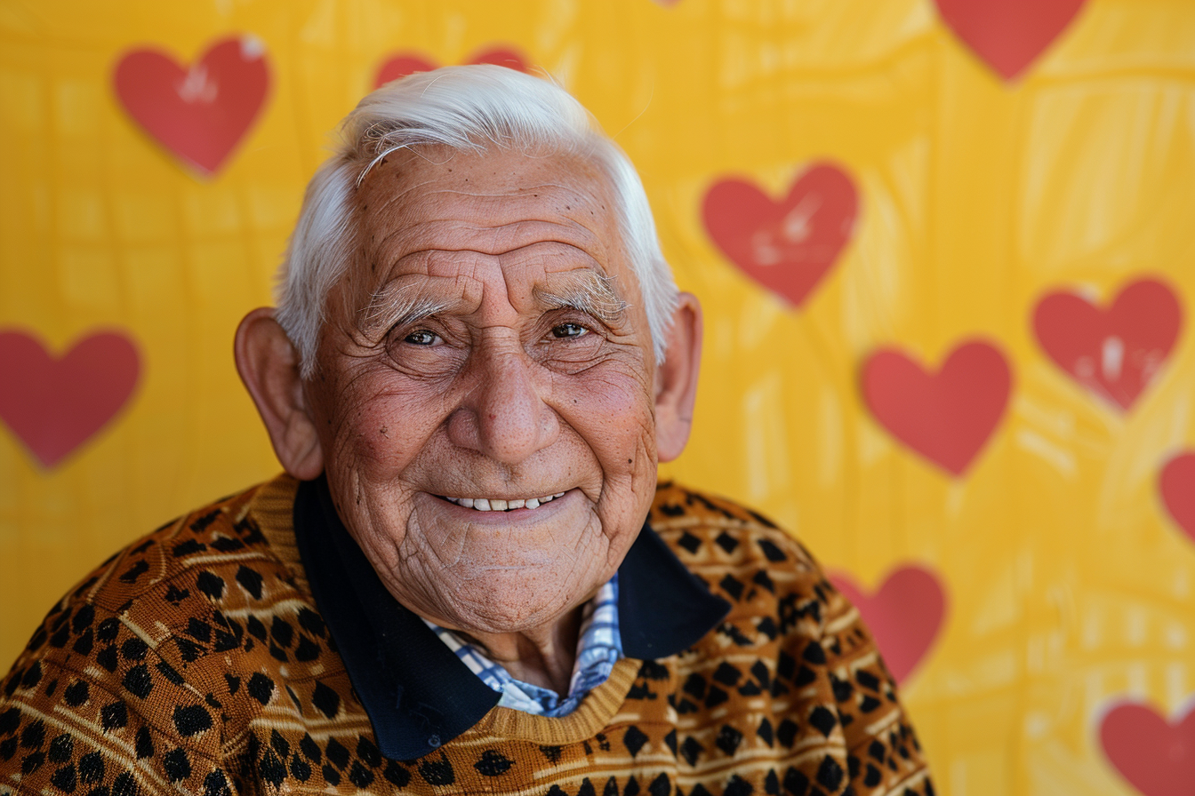 Image gratuite Grand-père latino joyeux fête des grands-pères fond jaune 1