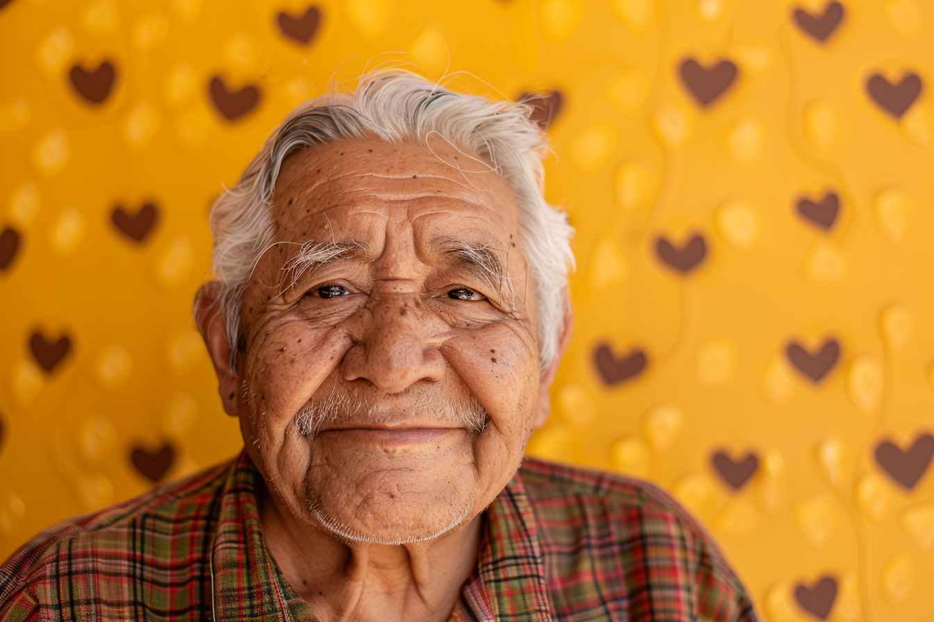 Image gratuite Grand-père latino joyeux fête des grands-pères fond jaune 2
