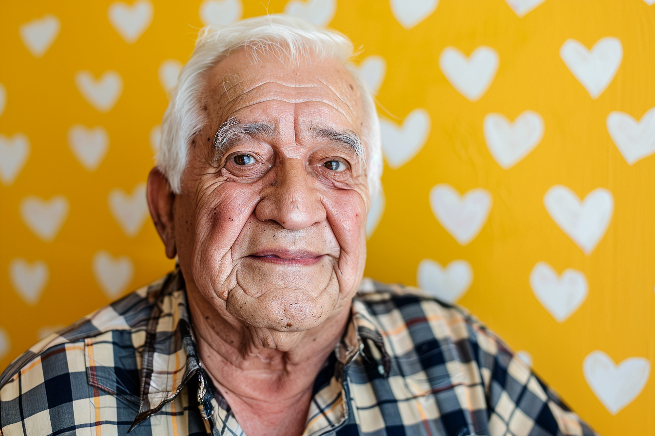 Image gratuite Grand-père latino joyeux fête des grands-pères fond jaune 4