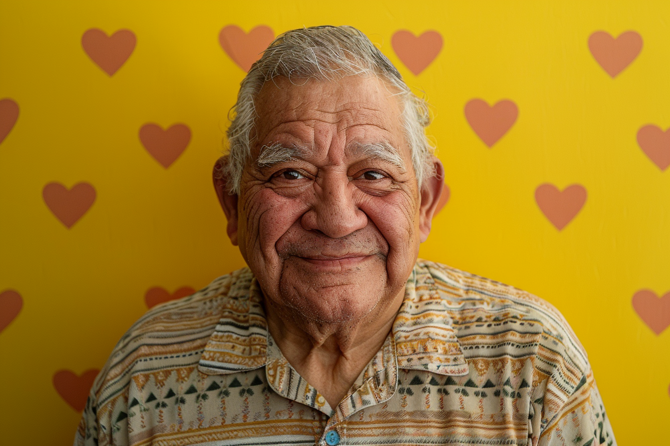Image gratuite Grand-père latino joyeux fête des grands-pères fond jaune 5