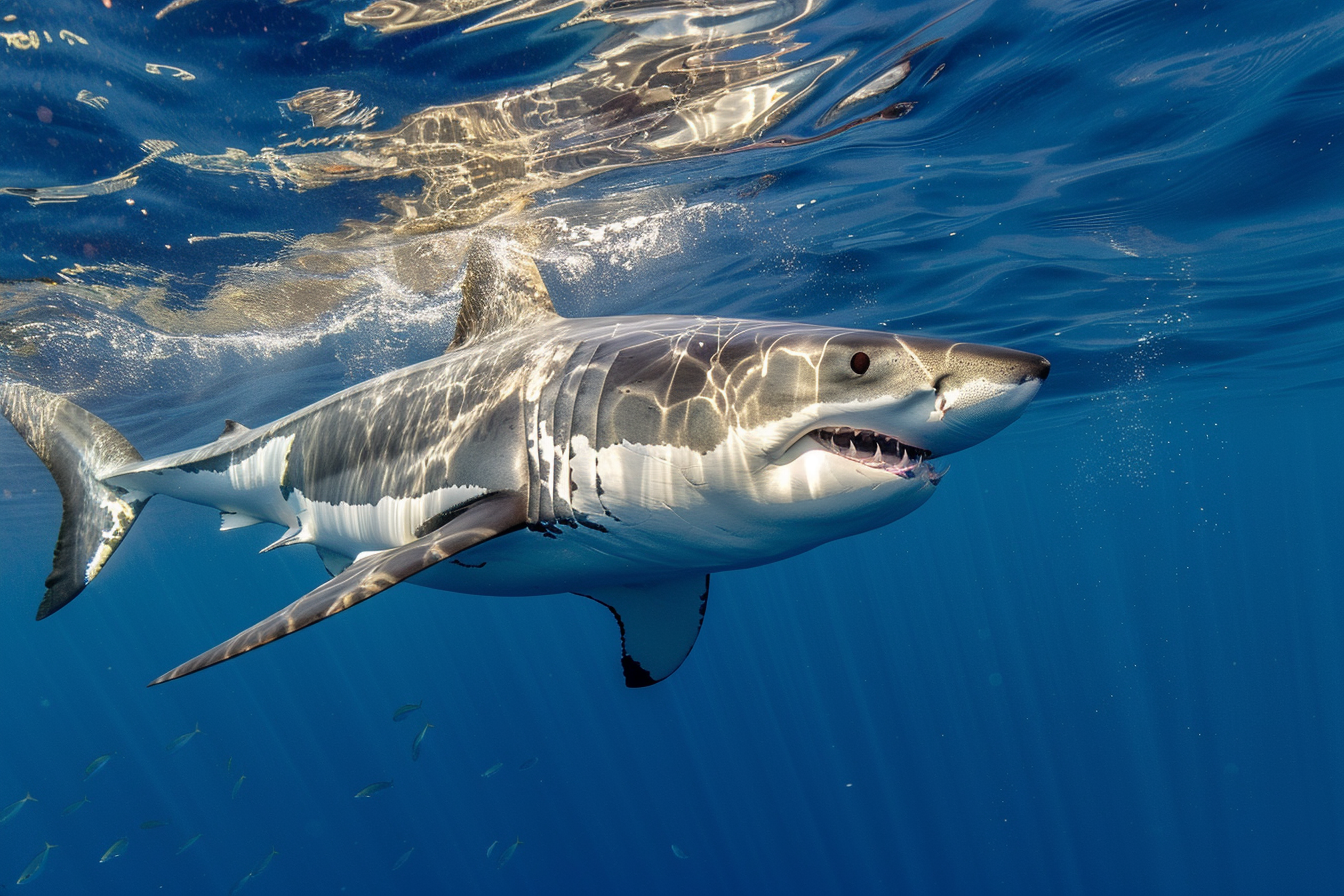 Image gratuite Grand requin blanc en surface 4