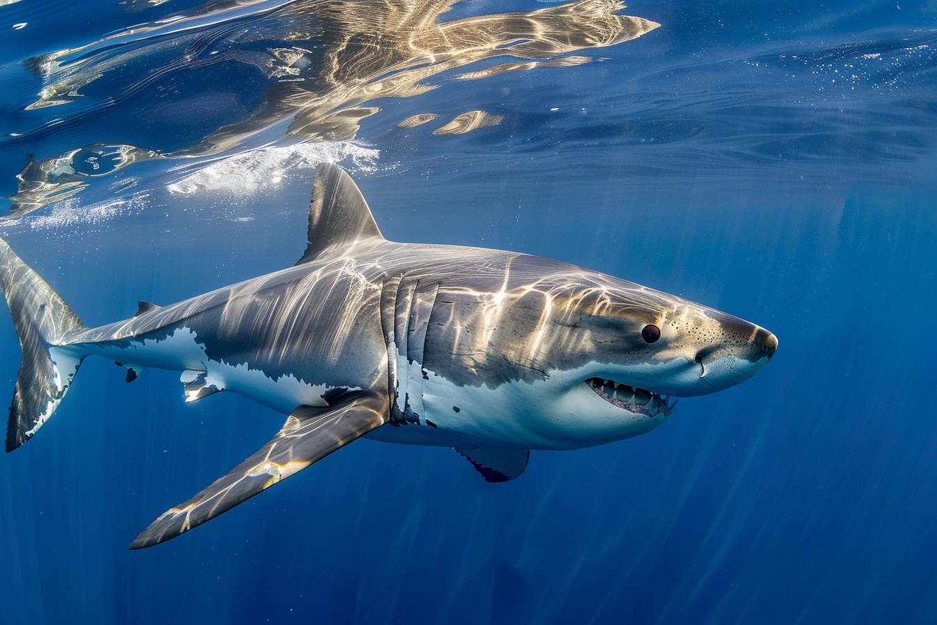 Image gratuite Grand requin blanc en surface 5