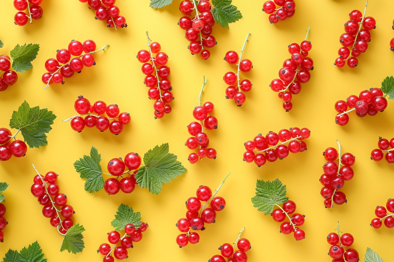 Image gratuite Grappe de groseilles sur fond pastel 4