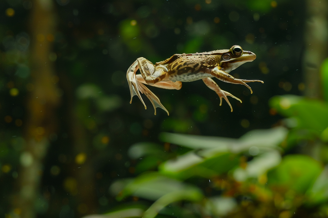 Image gratuite Grenouille en plein saut 1