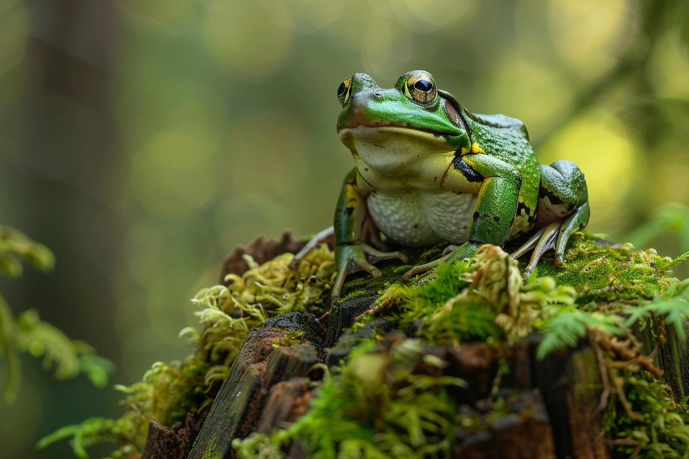 Image gratuite Grenouille perchée sur souche 4