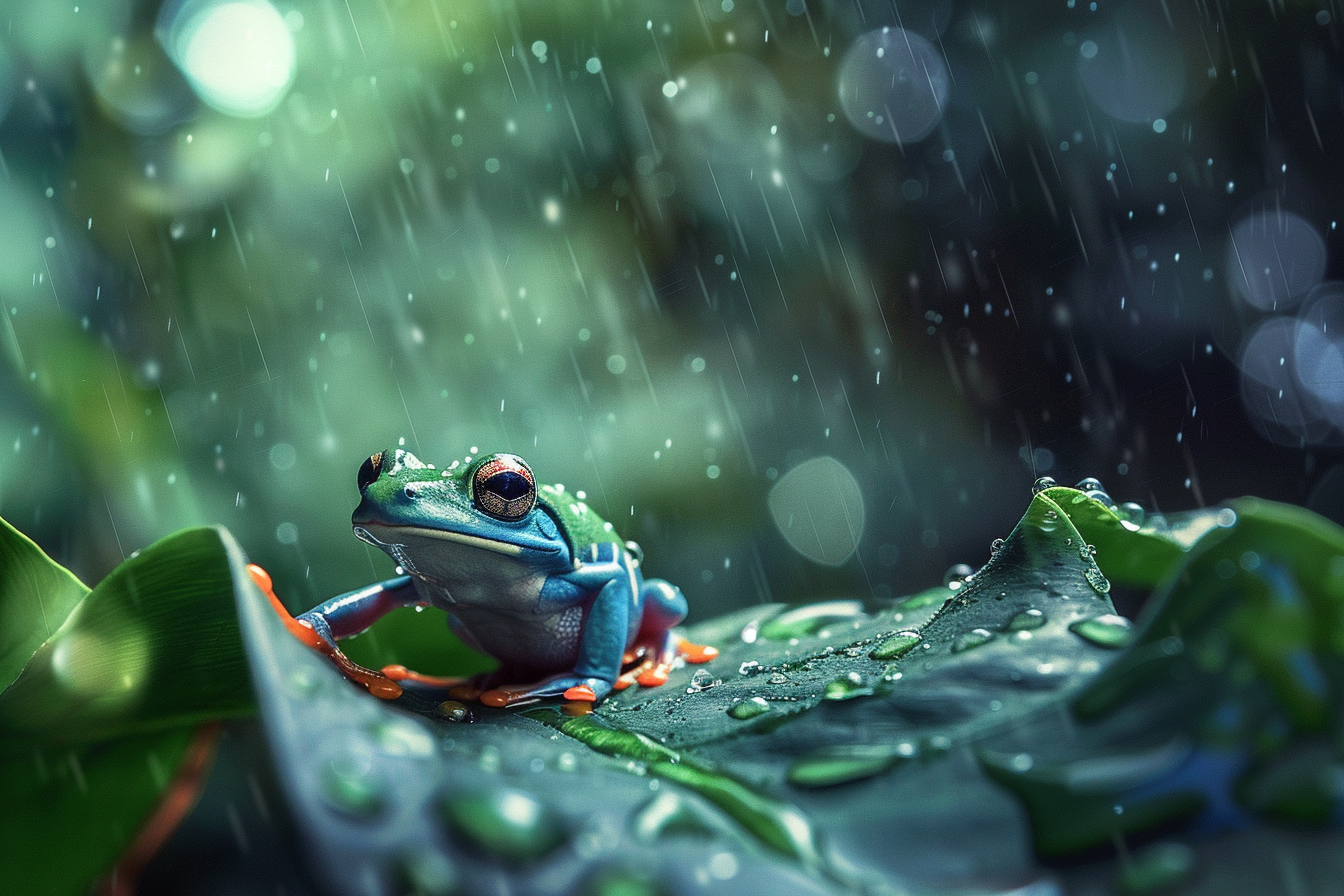 Image gratuite Grenouille sous la pluie 2