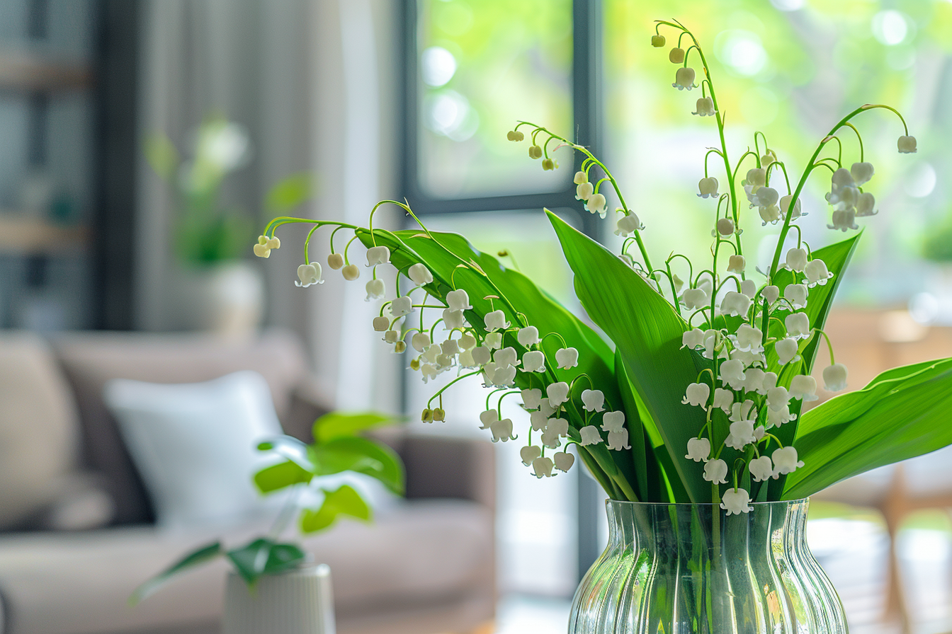 Image gratuite Gros plan brins muguet vase maison moderne 1er mai 2