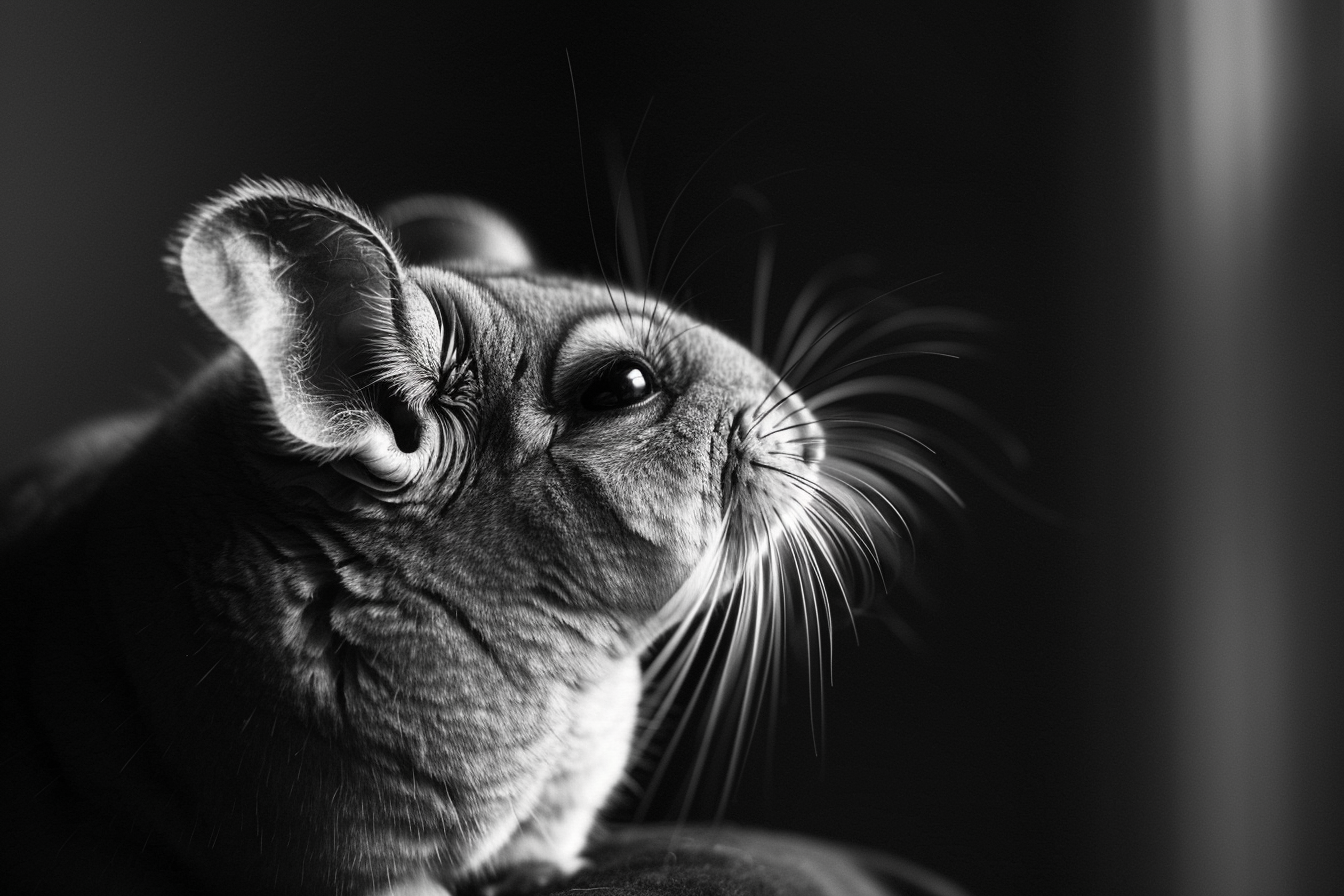 Image gratuite Gros plan chinchilla sur coussin 2