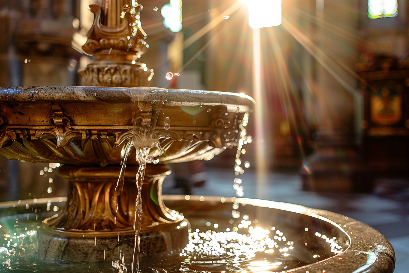Image gratuite Gros plan fontaine eau bénite, cathédrale 1