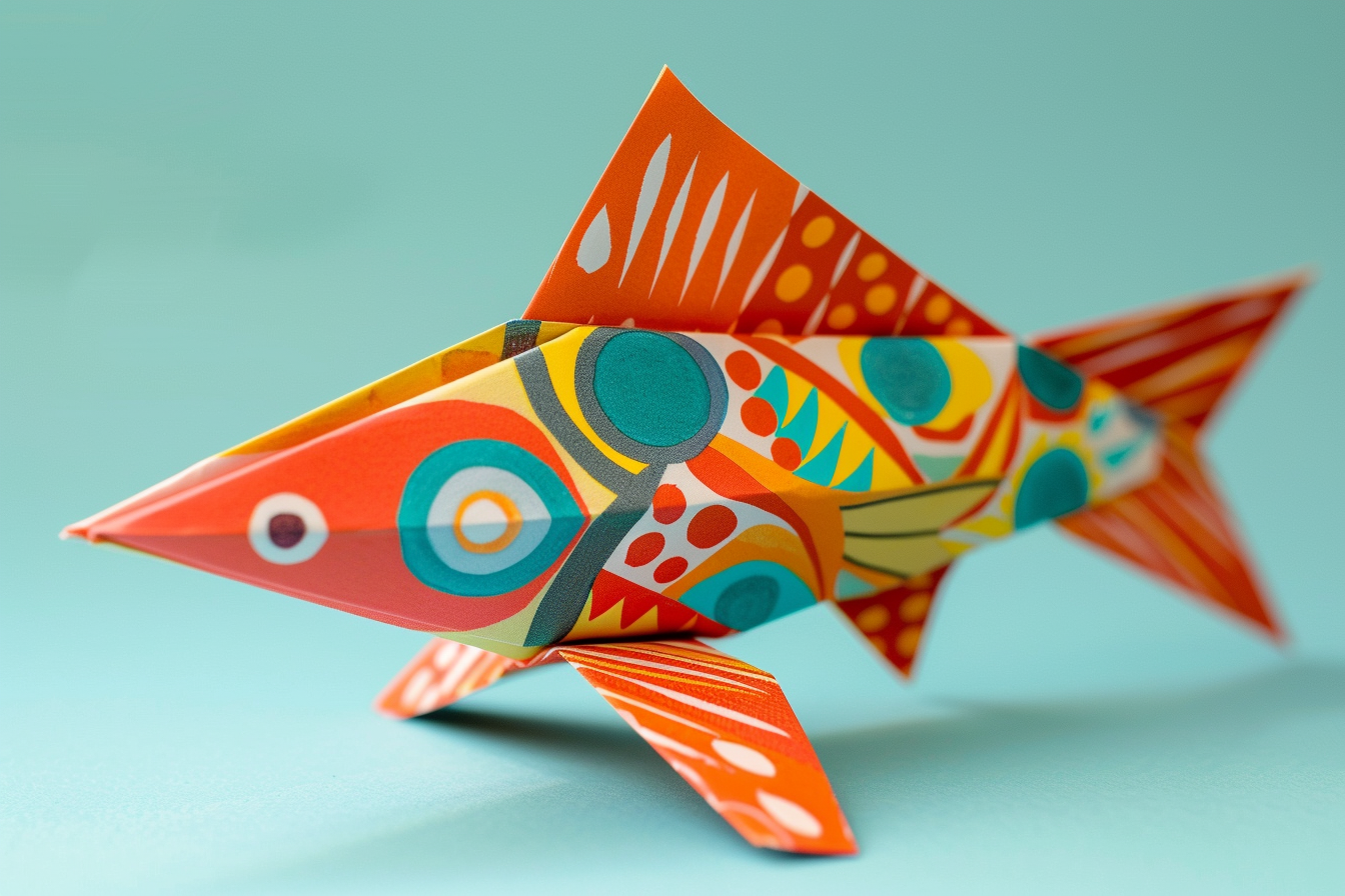 Image gratuite Gros plan, poisson papier motifs, attaché bureau école 1