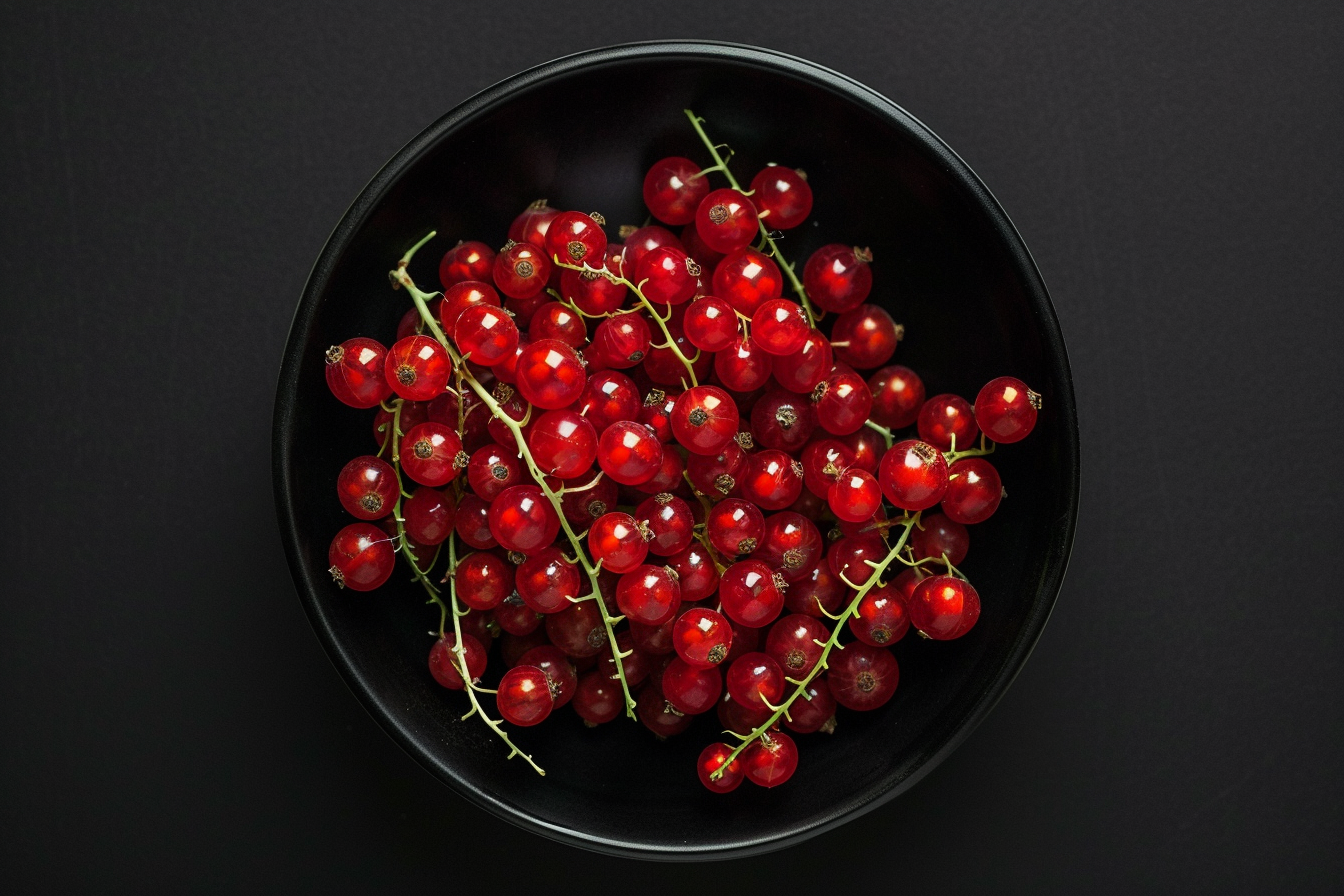 Image gratuite Groseilles rouges dans bol noir 1
