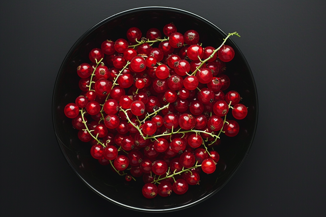 Image gratuite Groseilles rouges dans bol noir 2