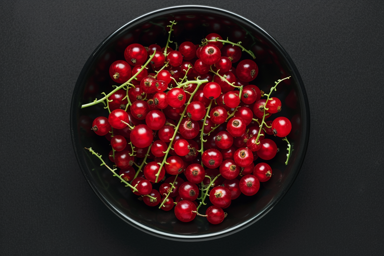 Image gratuite Groseilles rouges dans bol noir 4