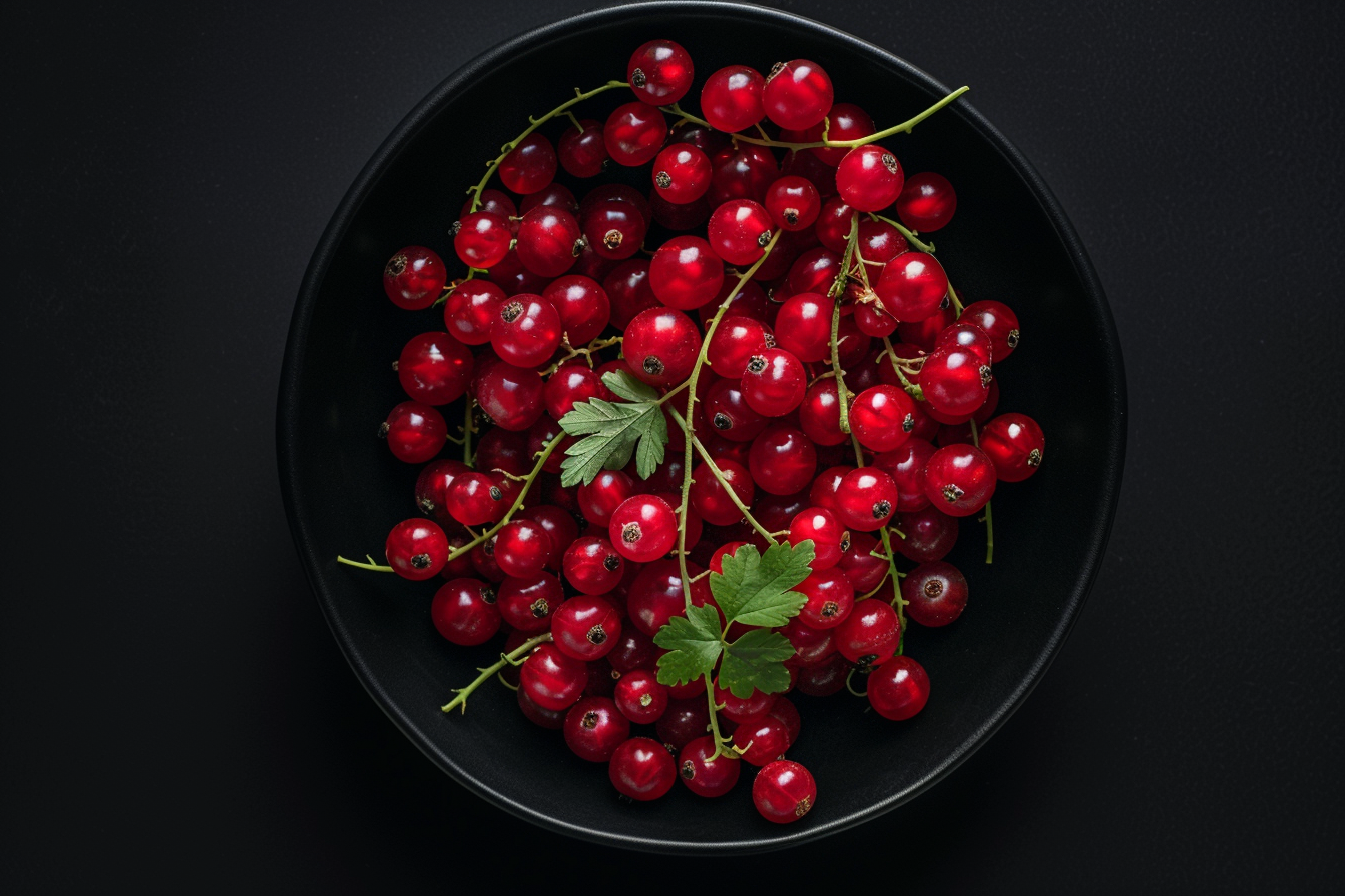 Image gratuite Groseilles rouges dans bol noir 5