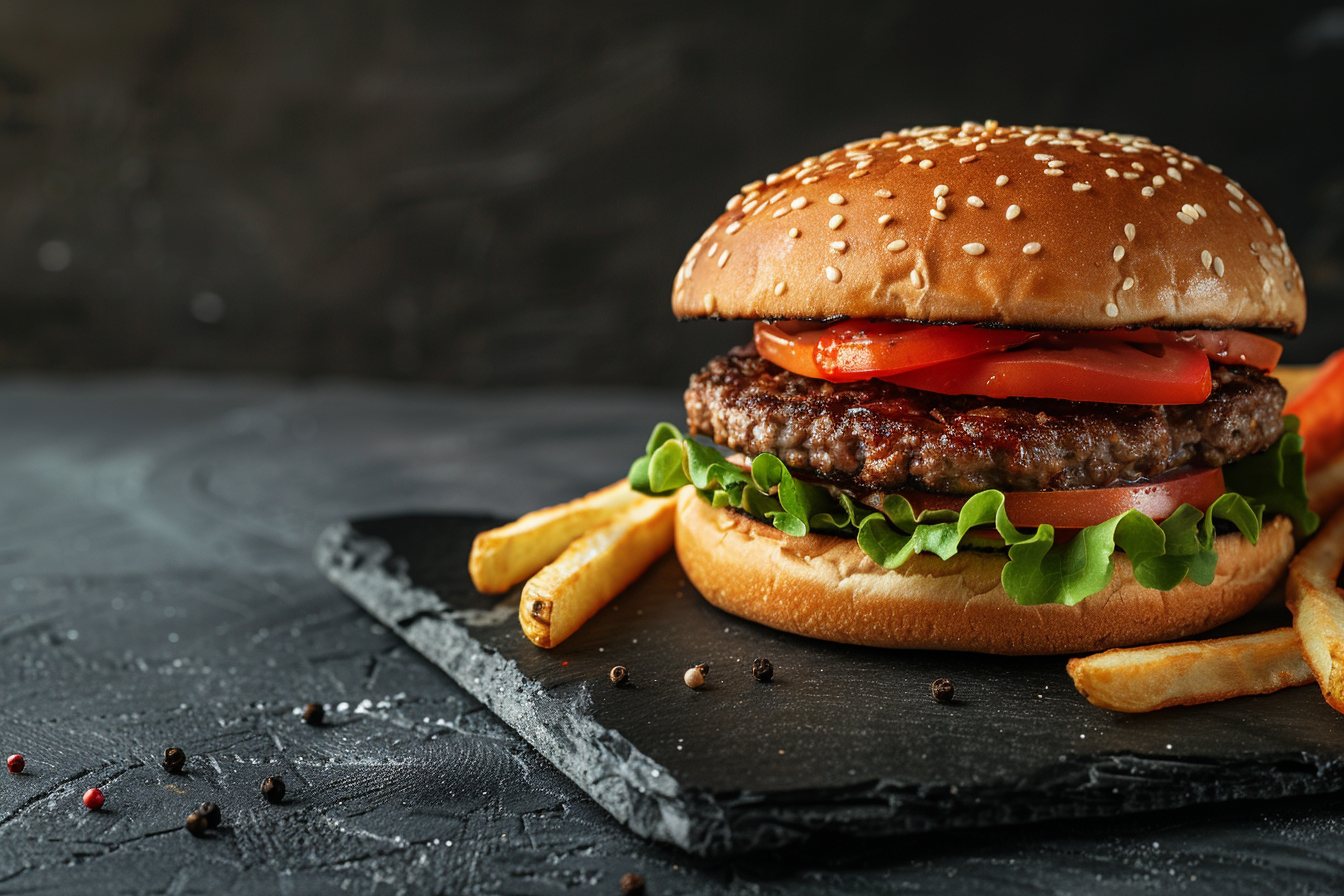 Image gratuite Hamburger avec des frites 2