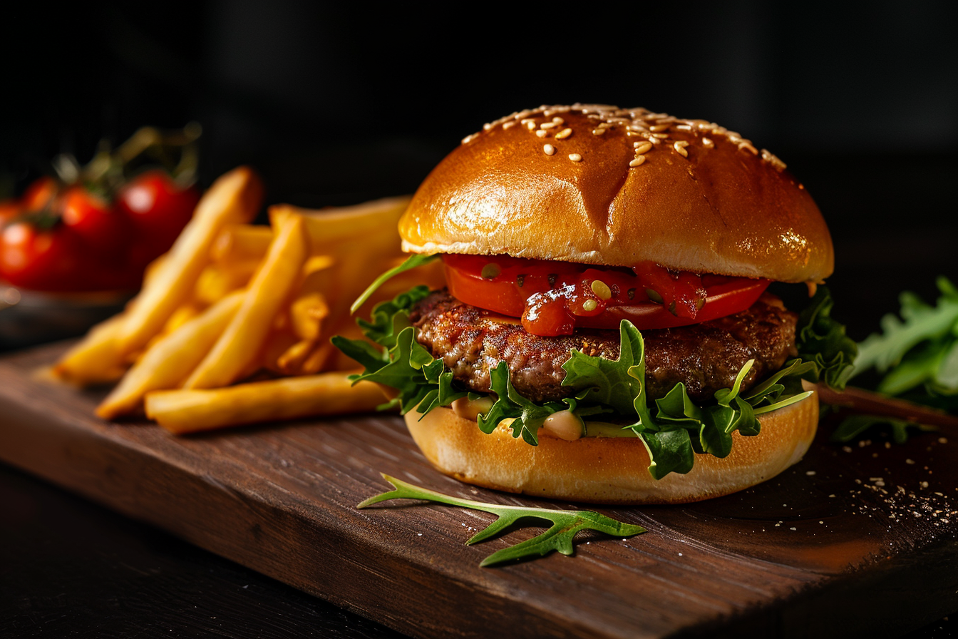 Image gratuite Hamburger avec des frites 3