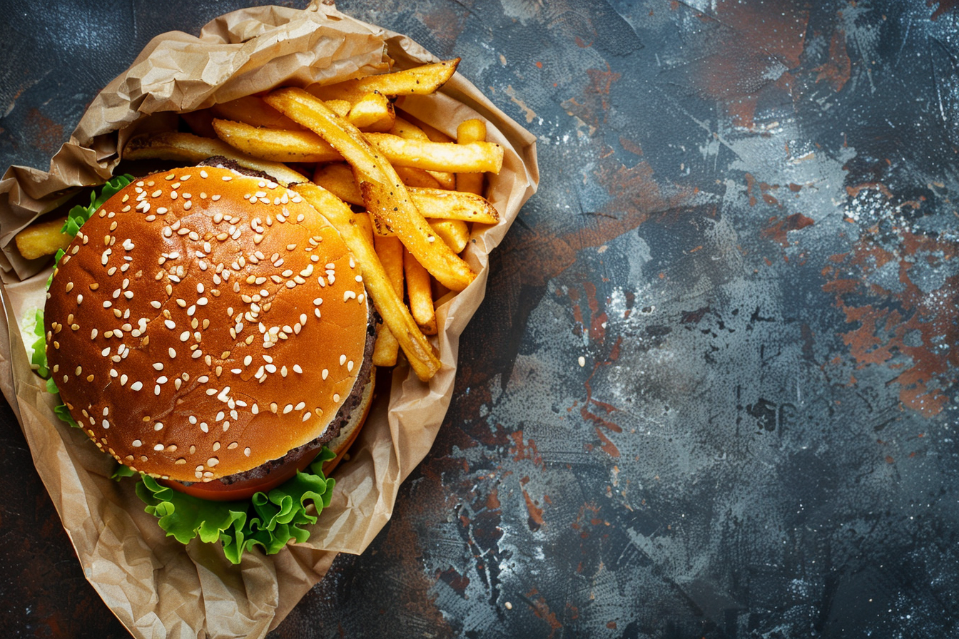 Image gratuite Hamburger avec des frites 4