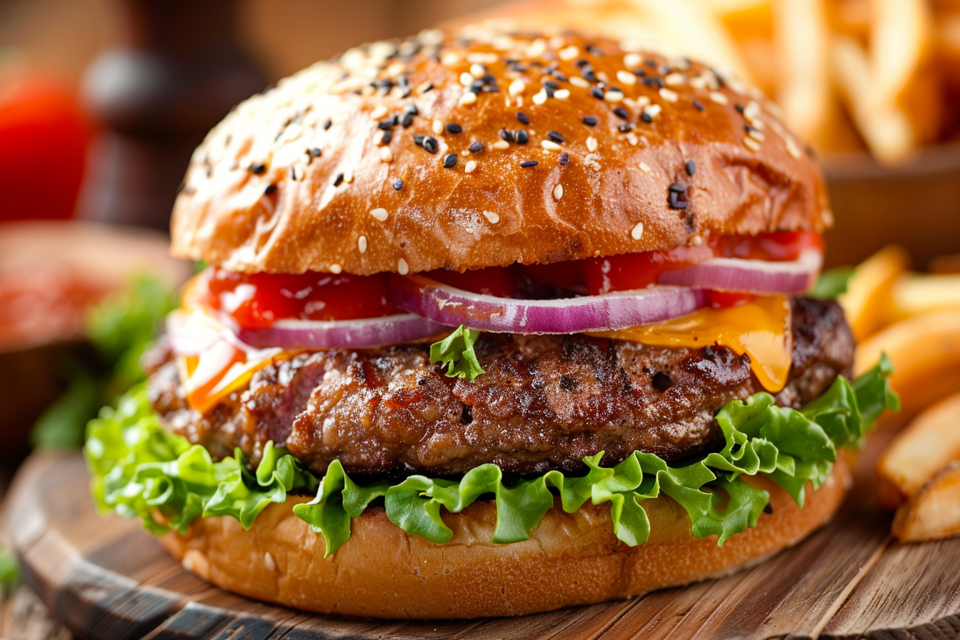 Image gratuite Hamburger gourmet dans un restaurant chic 2