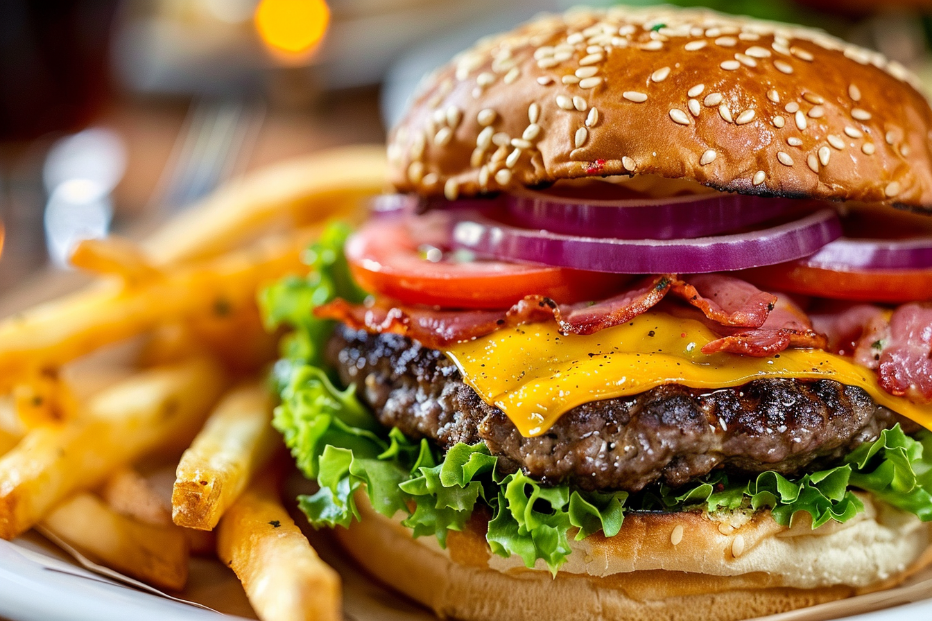 Image gratuite Hamburger gourmet dans un restaurant chic 3