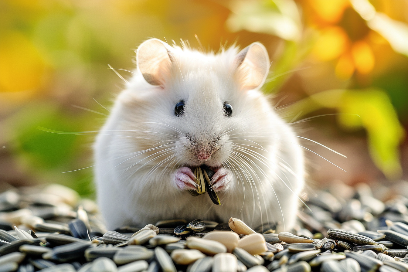 Image gratuite Hamster blanc mangeant 2