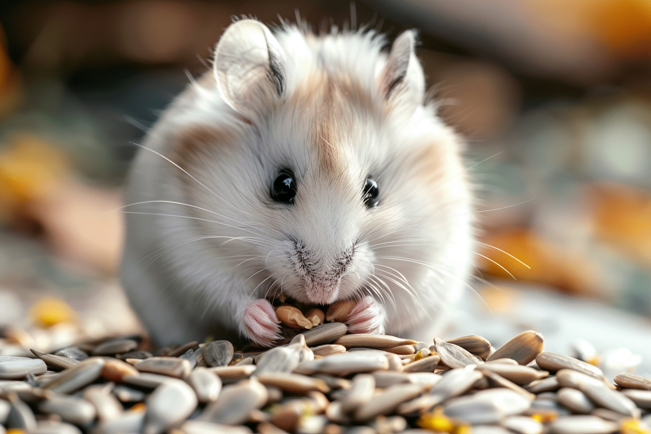 Image gratuite Hamster blanc mangeant 3