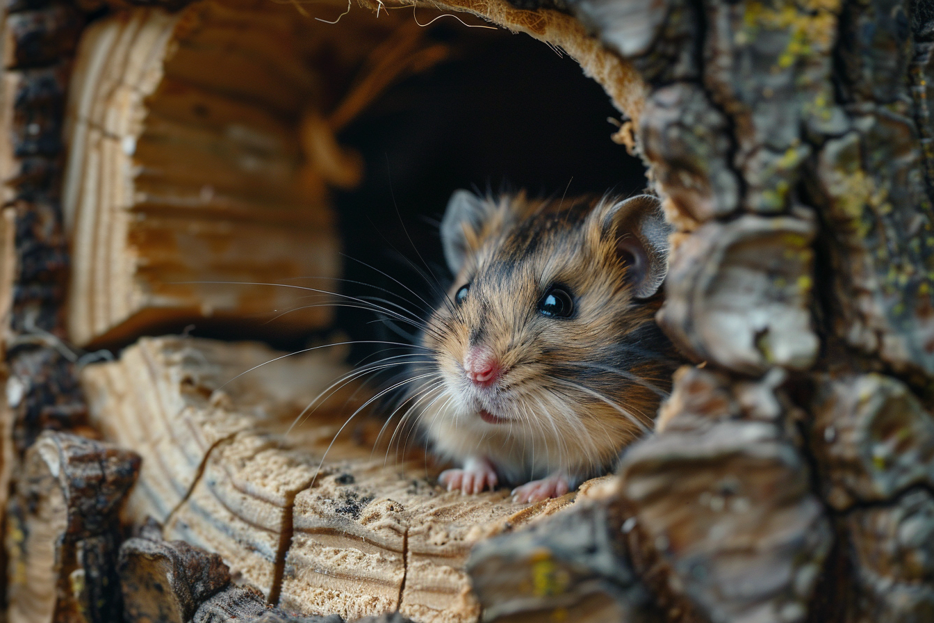 Image gratuite Hamster dans maison en bois 1