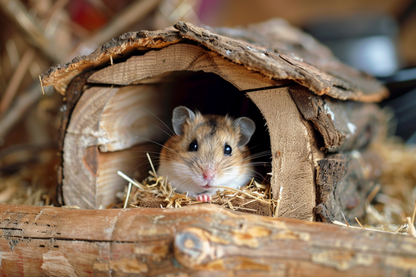 Image gratuite Hamster dans maison en bois 2