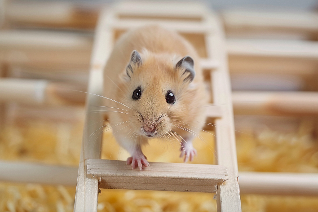 Image gratuite Hamster grimpant une échelle 3