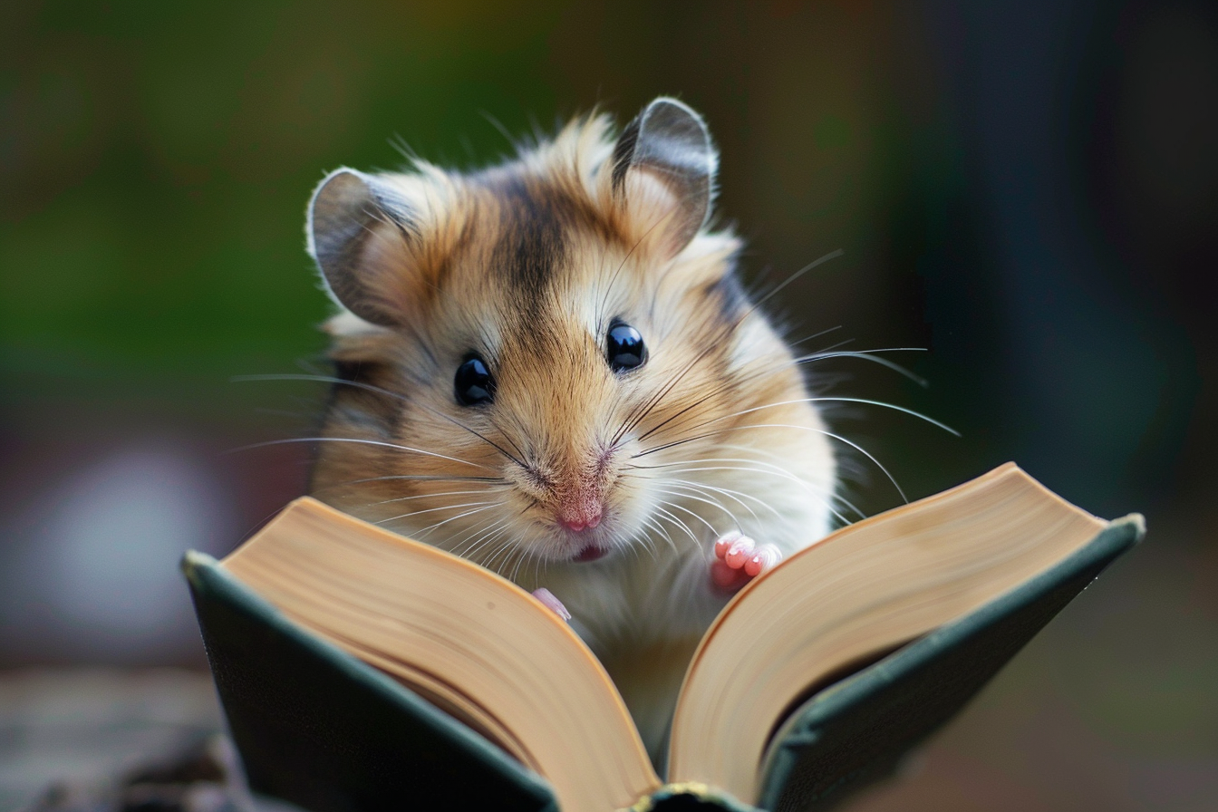 Image gratuite Hamster tenant un livre 1