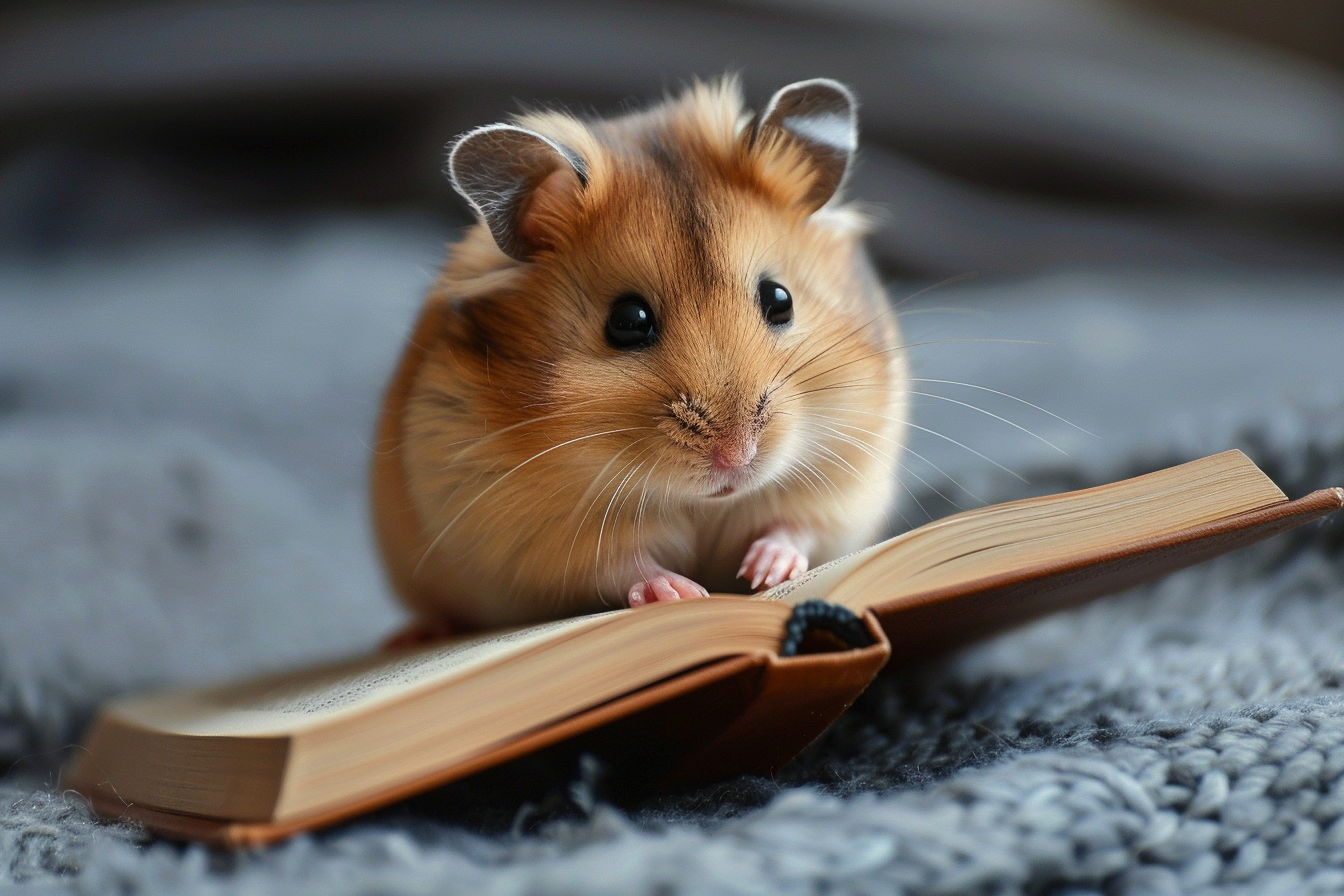 Image gratuite Hamster tenant un livre 2