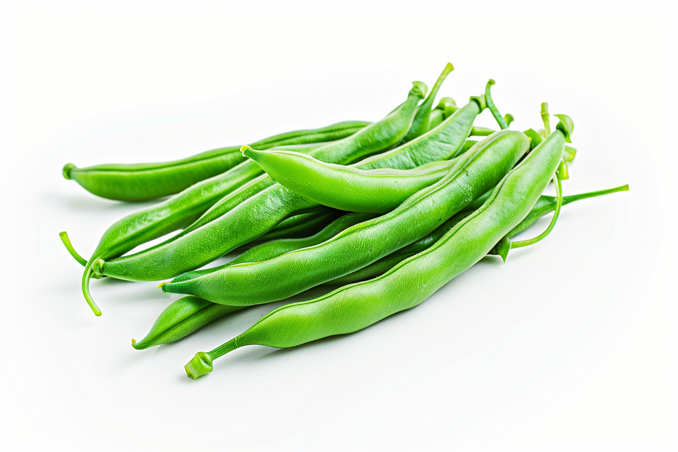 Image gratuite Haricots verts sur fond blanc 2
