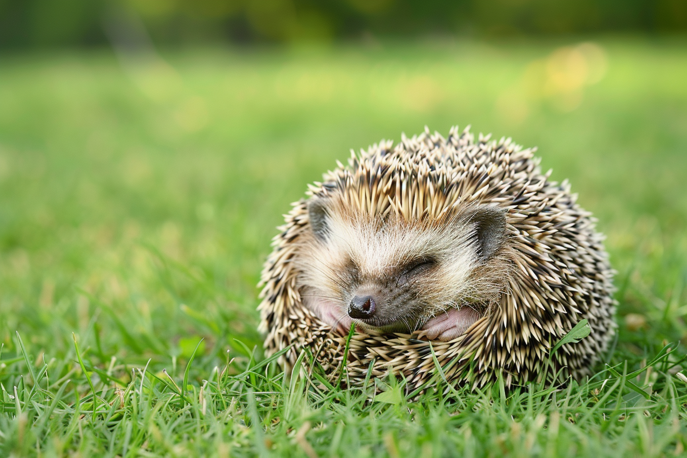 Image gratuite Hérisson en boule sur champ 1