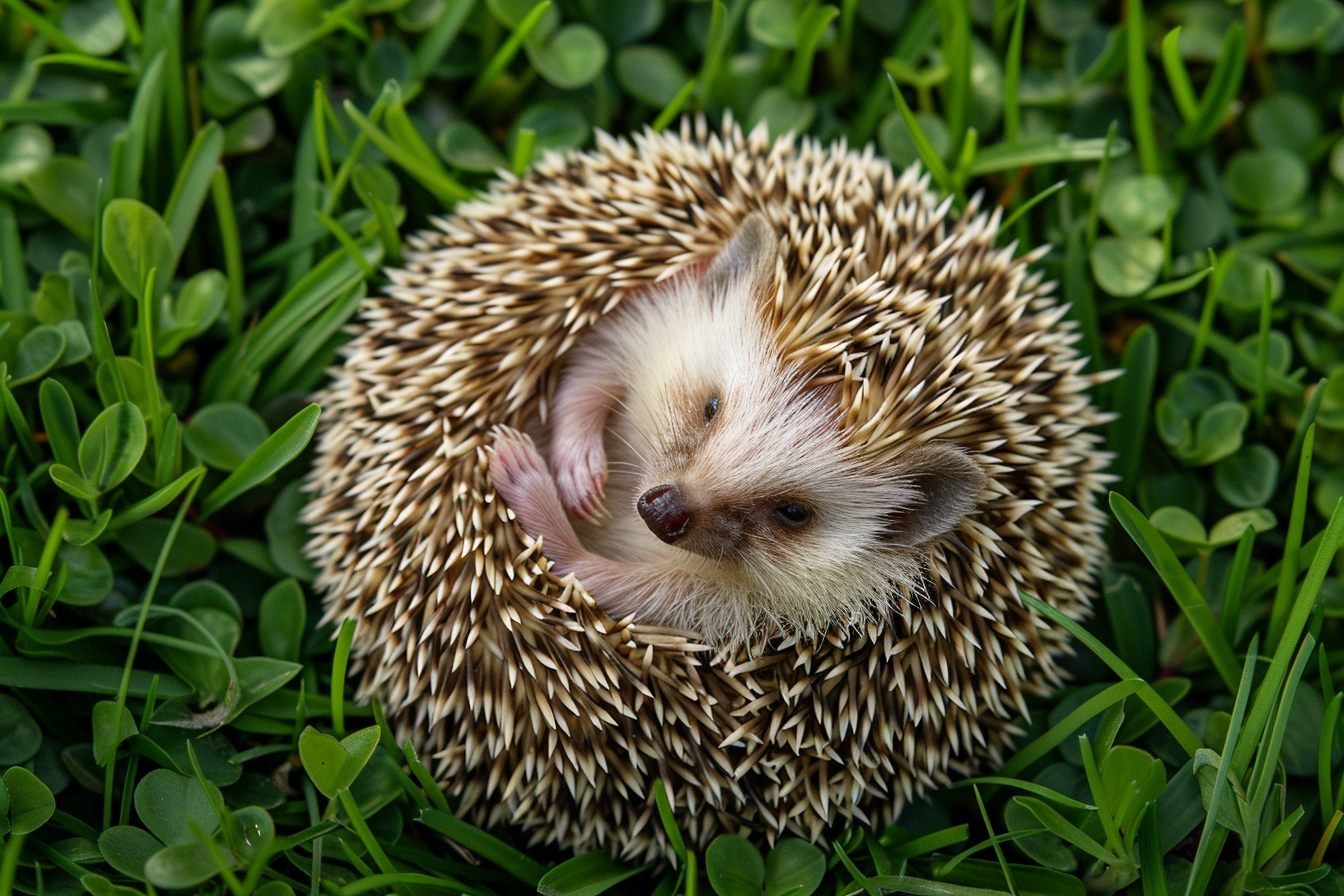 Image gratuite Hérisson en boule sur champ 2
