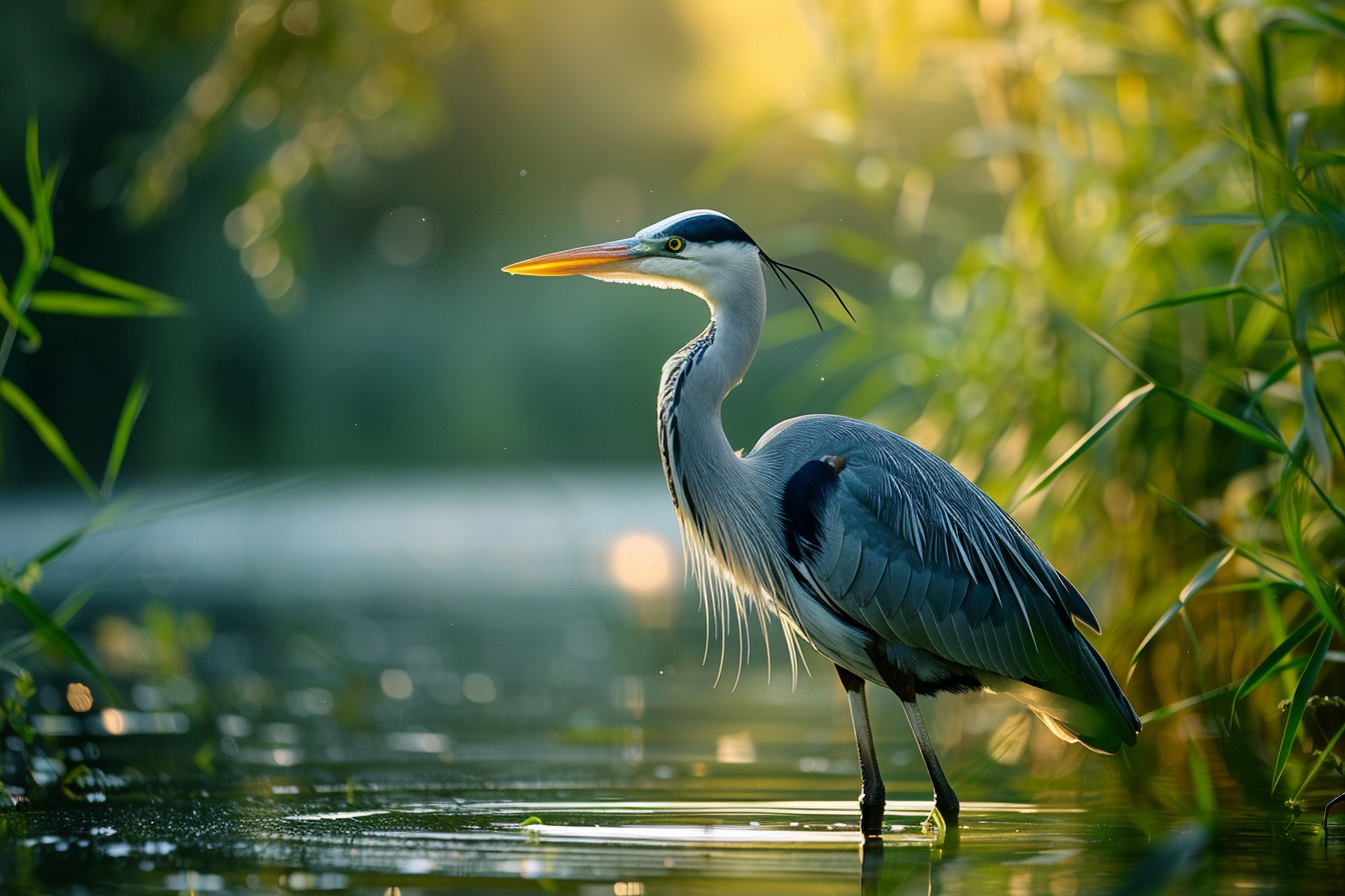 Image gratuite Héron dans une zone humide 1