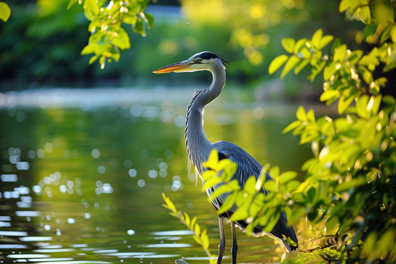 Image gratuite Héron dans une zone humide 2