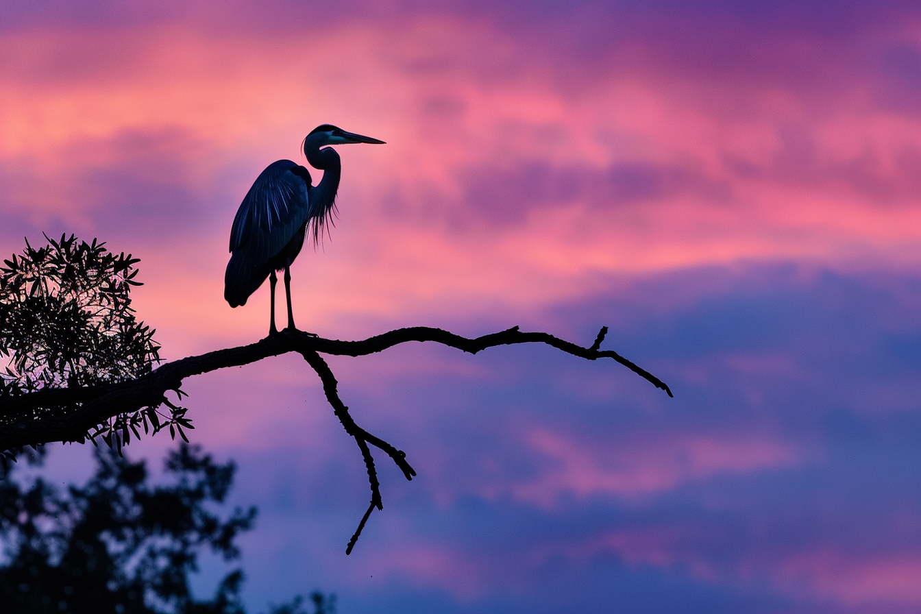 Image gratuite Héron perché sur un arbre 1
