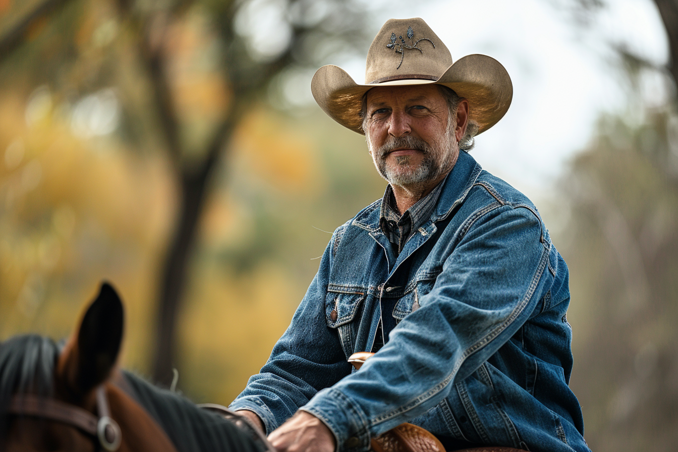 Image gratuite Homme à cheval sur un sentier de campagne 2