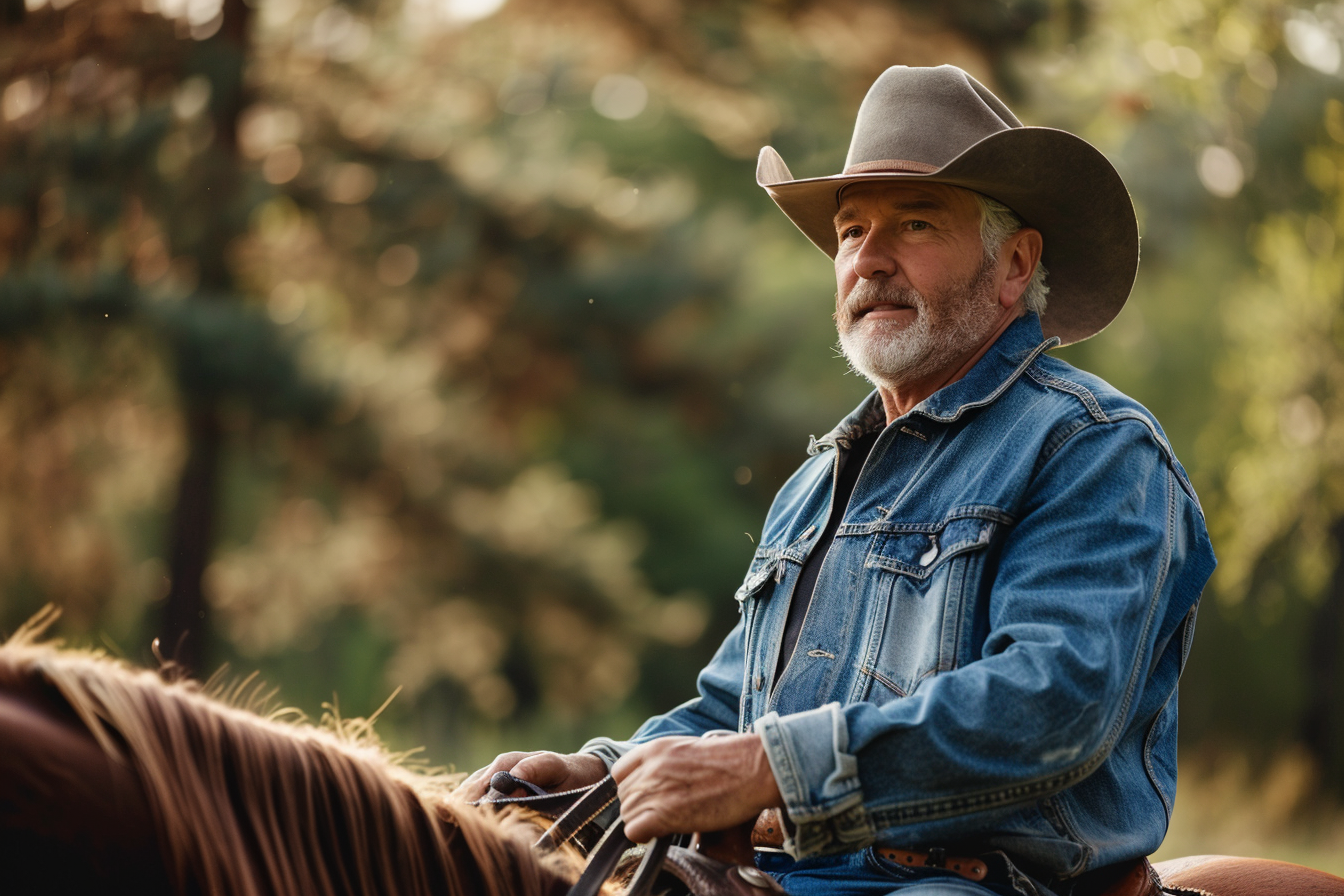 Image gratuite Homme à cheval sur un sentier de campagne 3