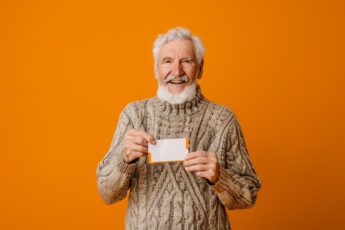 Image gratuite Homme âgé heureux avec une carte 2