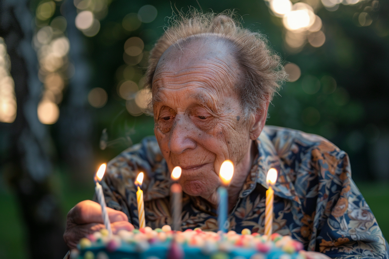 Image gratuite Homme âgé soufflant des bougies 1