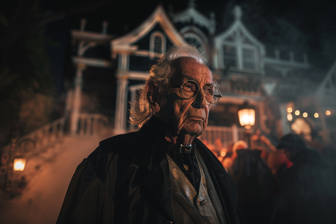 Image gratuite Homme âgé vampire, maison hantée, lumières, brouillard 1