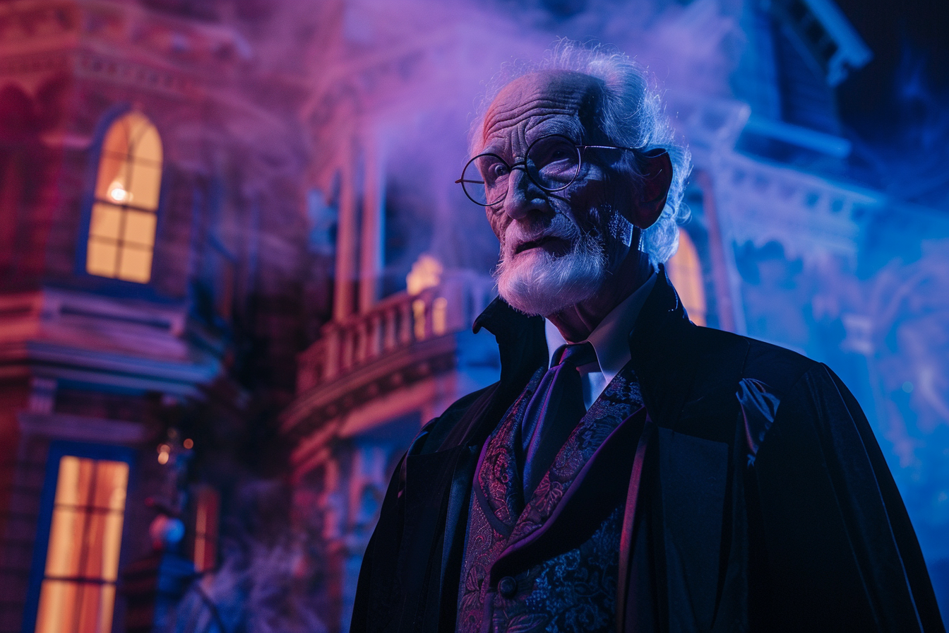 Image gratuite Homme âgé vampire, maison hantée, lumières, brouillard 2