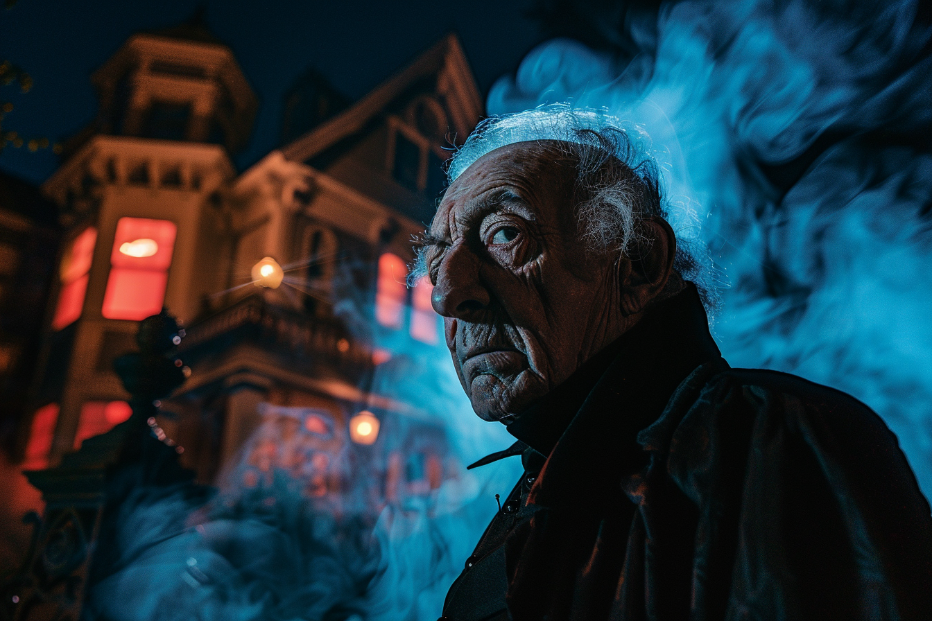 Image gratuite Homme âgé vampire, maison hantée, lumières, brouillard 3